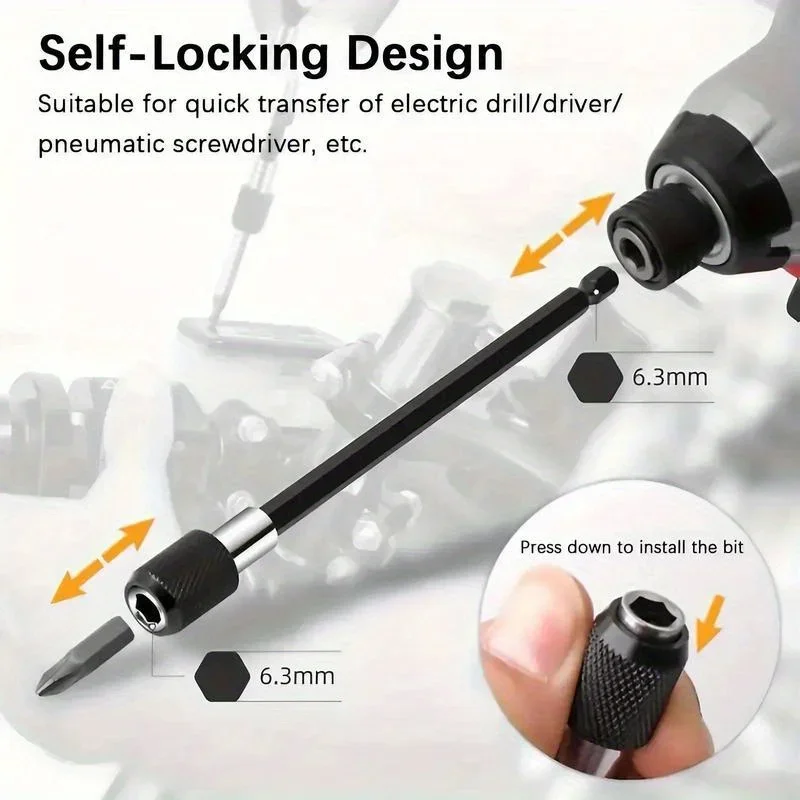 1/3pcs Magnetic Drill Bit Extension Set Quick Release & Universal Impact Electric Motor Drill Bit Holder Durable Tool