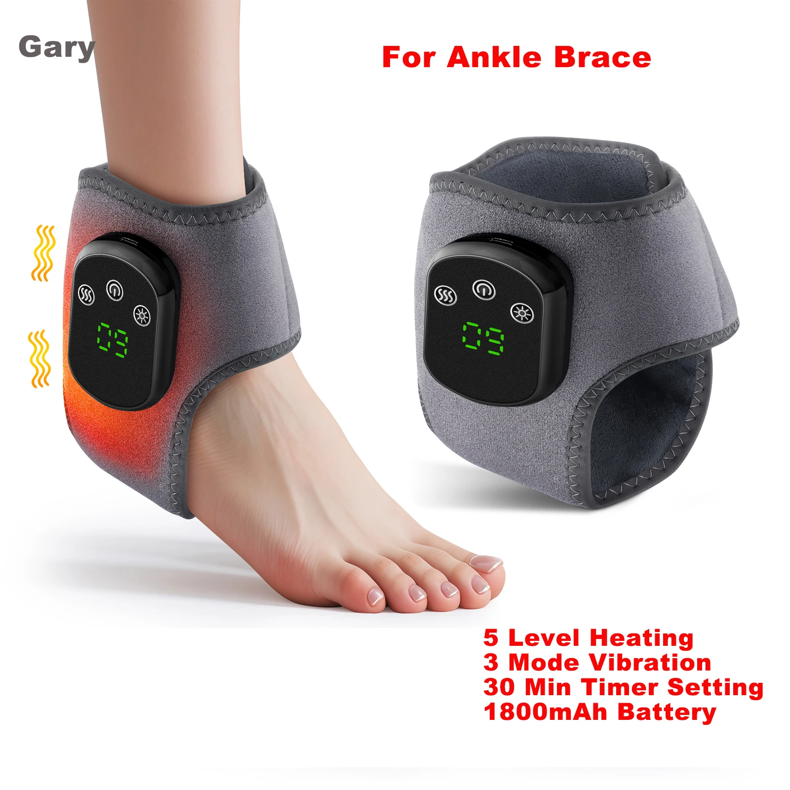 Electric Foot Ankle Massager Heating Foot Vibration Relaxation Brace Belt Plantar Joint Sprain Ankle Support Massager