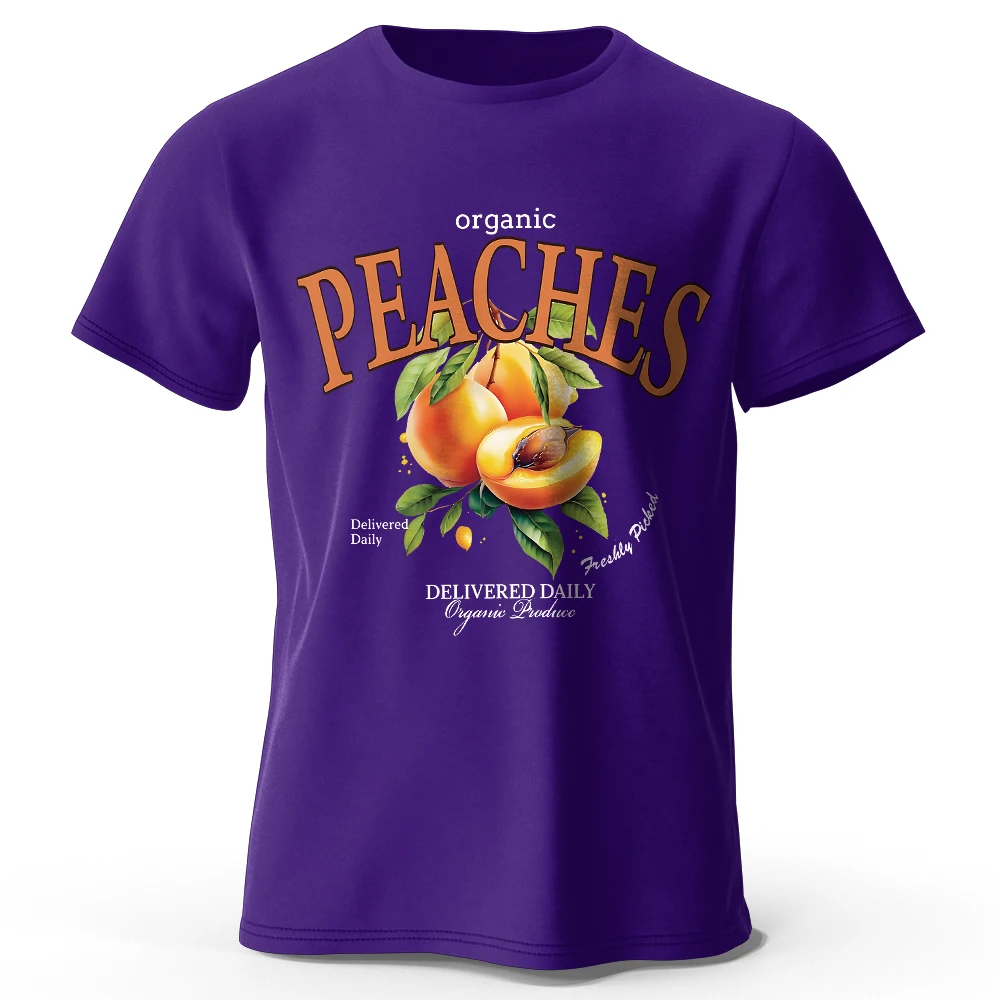 Lightweight Yellow Peach Watercolor Graphic Cotton Tee - Breathable & Trendy Summer Top