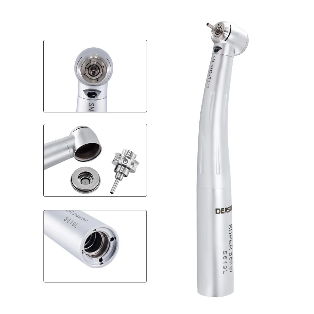 

New Dental LED Fiber Optic Push Button High Speed Handpiece Fit KV Coupler And Compatible To K Torque LUX S619L dentist tools