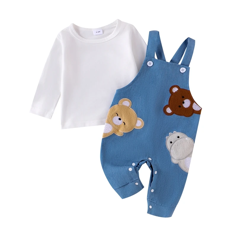 Baby Animal Embroidery Outfit Set 2