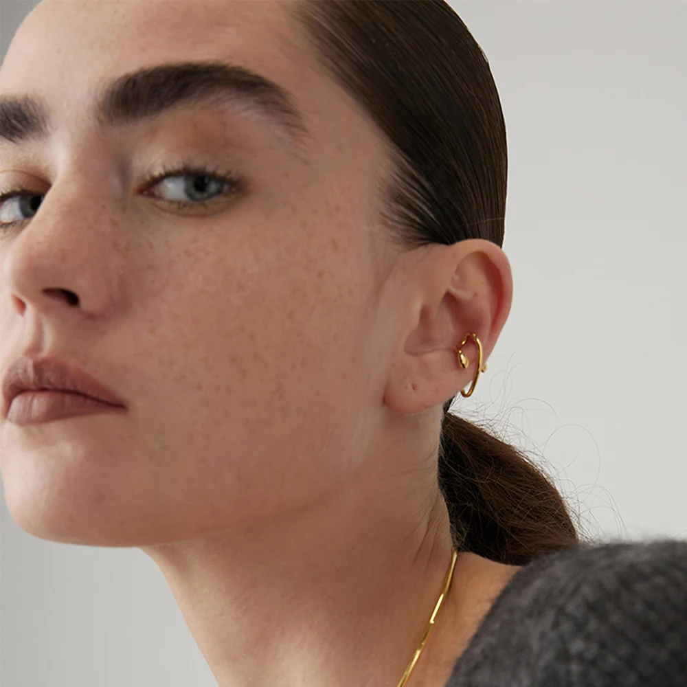 ENFASHION Waterdrop Earcuff For Women Fashion Jewelry Nature Elegant Gold Color Earings Ear Cuff Birthday Droppshiping E221476