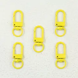 Colorful Macaron Keychain Clasps - Set of 10 for DIY Jewelry Accessories (12 Yellow)
