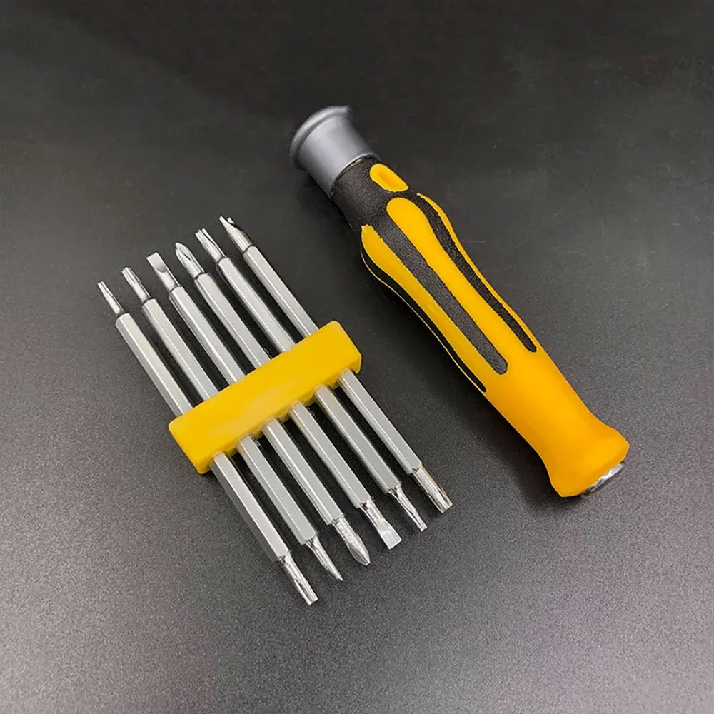 12 In 1 Magnetic Screwdriver Set Cross Flat Shaped Screwdriver Head Multifunctional Precision Handheld Maintenance Tool
