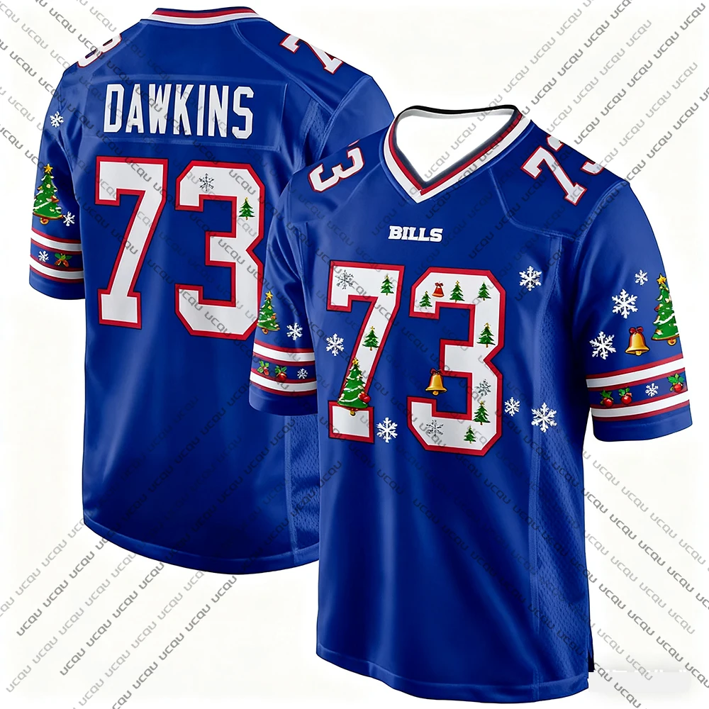 2025 Christmas Adult Buffalo American Football Jersey Rugby Jersey Sportswear Training Jersey T-shirt HAMLIN 3 Number view 2