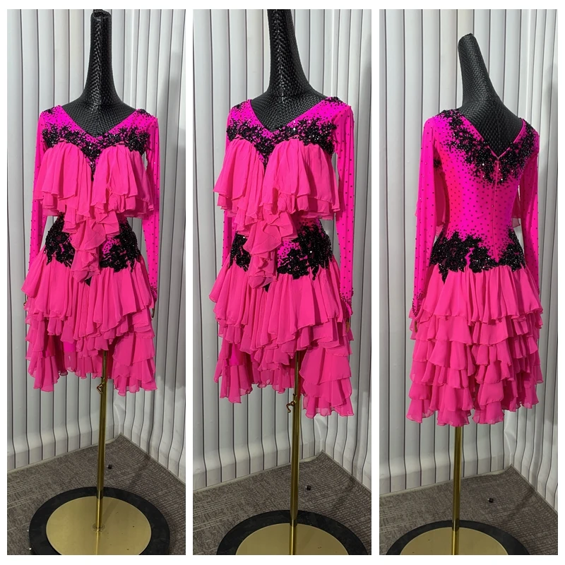 

Костюм GOODANPAR для девушек, профессиональное платье для латиноамериканских танцев, женская одежда для сценических танцев, одежда для сальсы, танцев