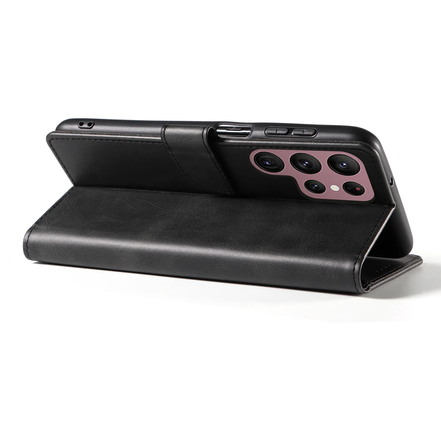 Leather Phone Case with Magnetic Closure and Card Slot Holder