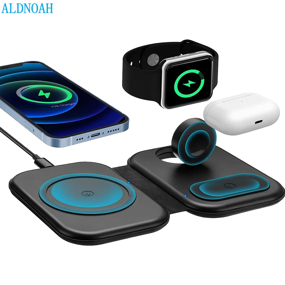 3 In 1 Wireless Charger Stand For IPhone 14 13 12 11 XR XS Apple Watch Fast Charging Dock Cable Station for Airpods Pro IWatch 8