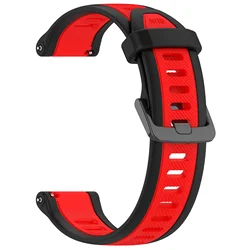 Premium Silicone Watch Strap - Versatile 18mm, 20mm, 22mm Bracelet Band - Forerunner 55 (Black red)