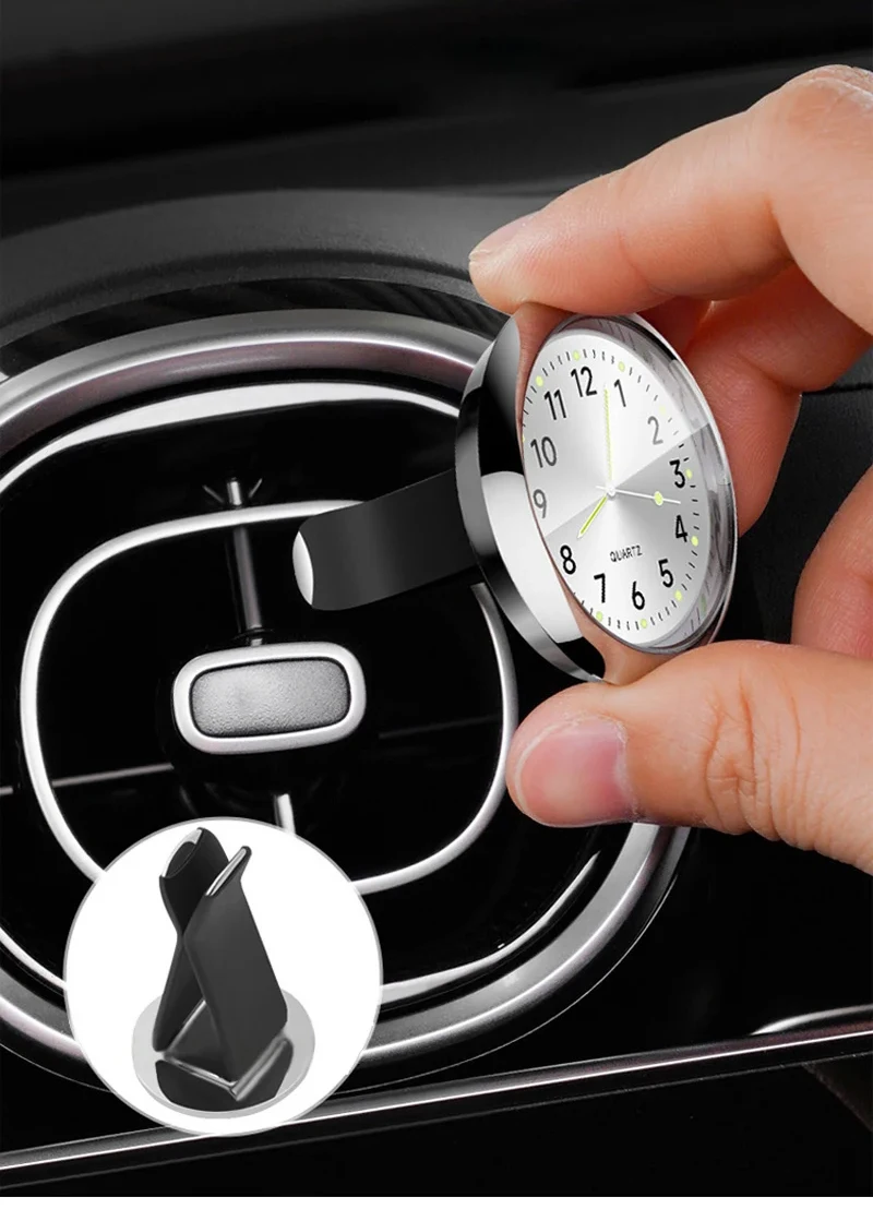 Auto Luft auslass Armaturen brett Uhr, aufklebbares elektronisches nacht leuchtendes Zubehör für Auto Auto Armaturen brett Uhr im Auto 40mm – Detail 2