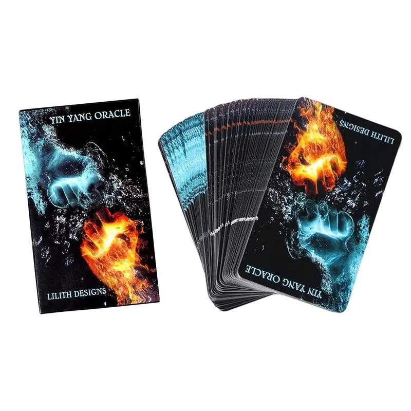

44Pcs Yin-Yang Cards Oracle Card Deck Spiritual Emotional Physical Planetary Keywords Tarot Zodiac Element Cards Deck Table Game