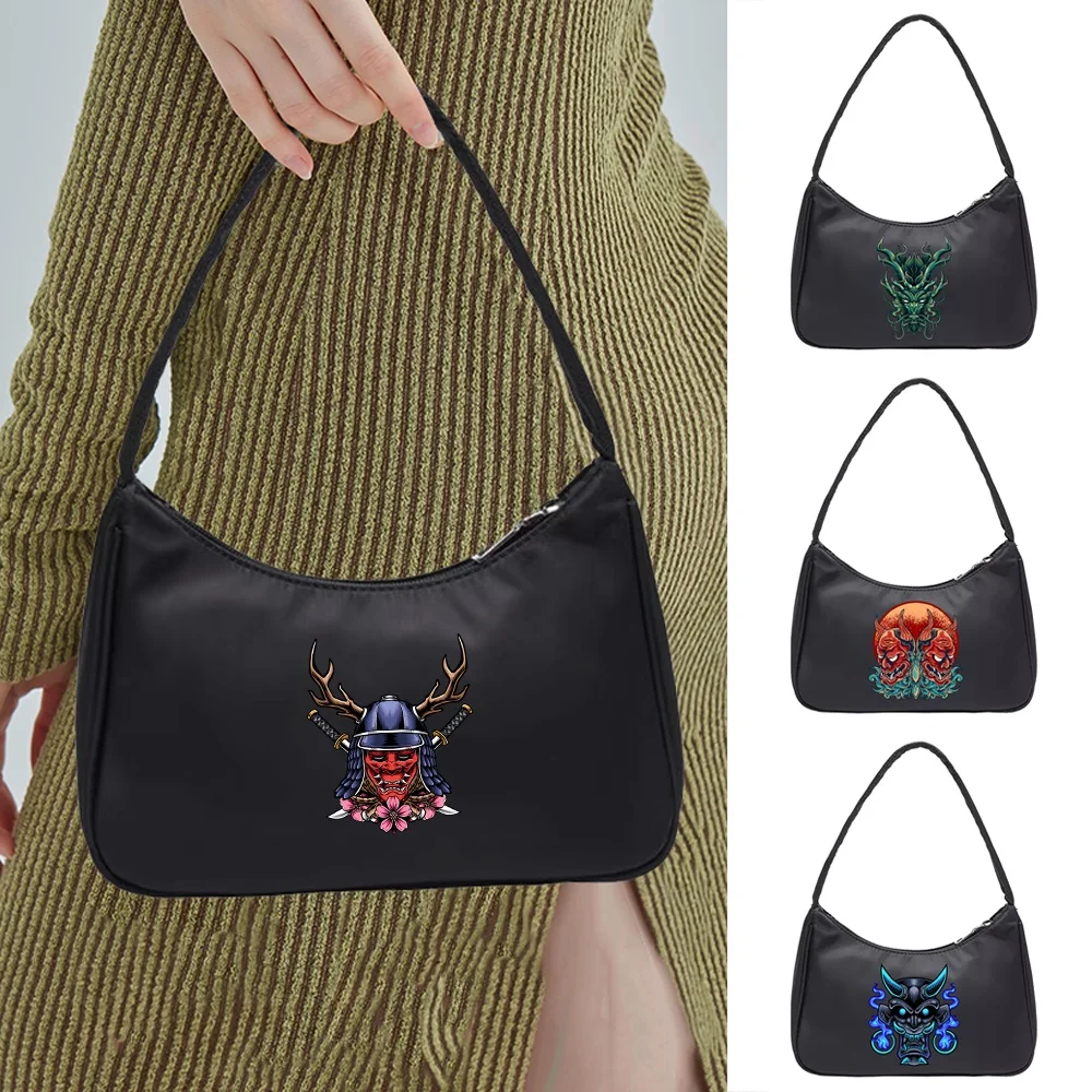 Handle Bag Women Shoulder Totes Underarm Bags Female Monster Print Small Subaxillary Bags Clutch Zipper Shopping Pouch Purse