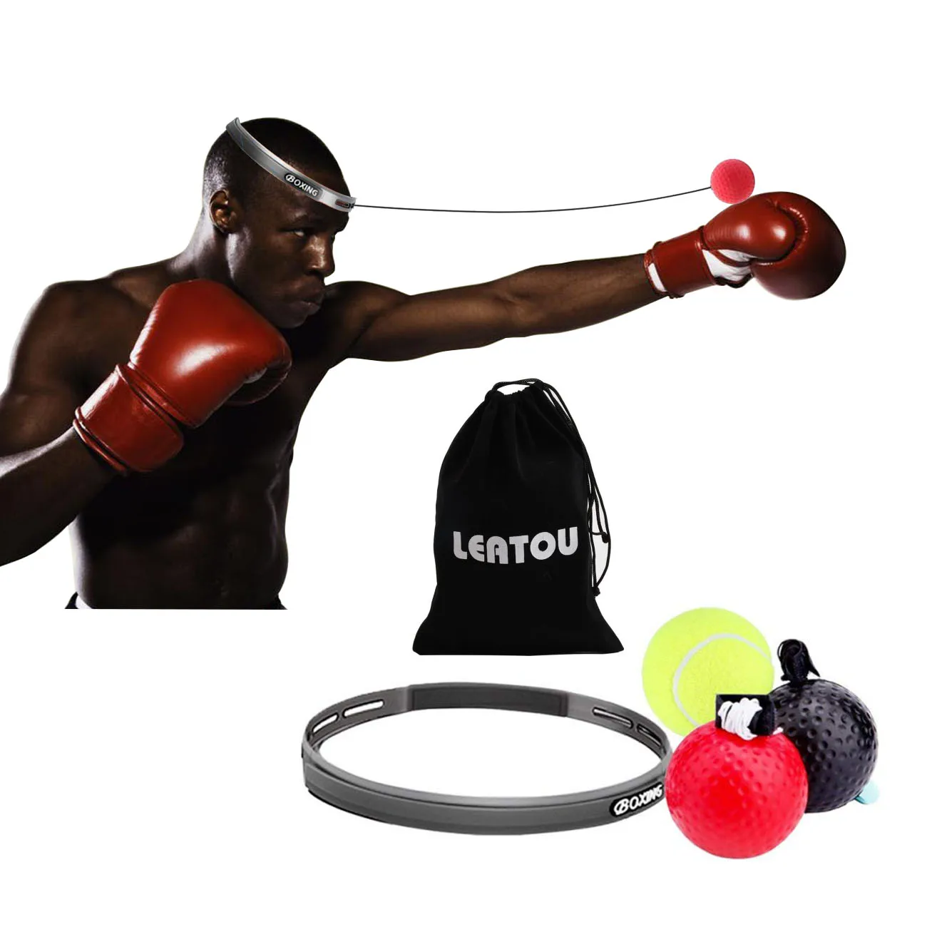 BoxingBallonStringHeadBandsMMAReflexImproveSpeedReactionsSportsFightTrainingMuscle