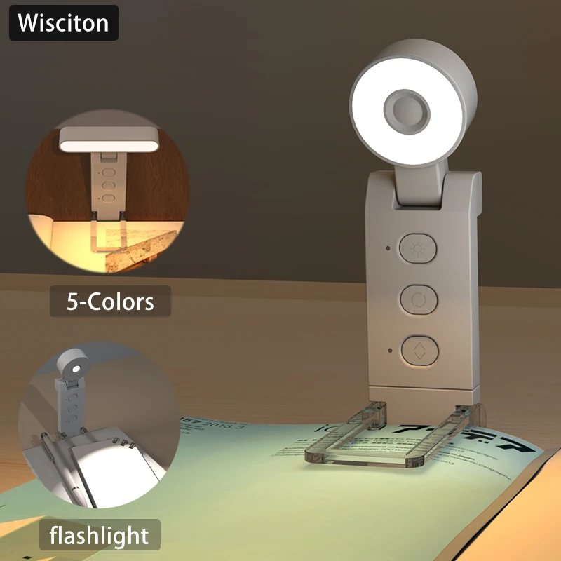 LED USB Rechargeable Book Light Reading Light Eye Protection Night Light Portable Clip Desk Light Bookmark Read Light Night Lamp
