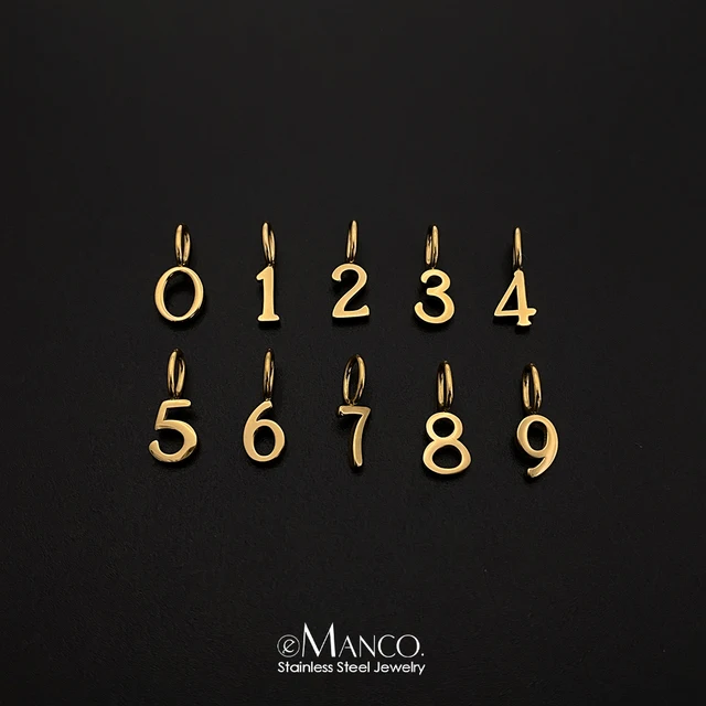 EManco – pendentifs numériques en acier inoxydable, éléments numériques de Style moderne, fabrication de colliers, Bracelets, bijoux à faire soi-même 1