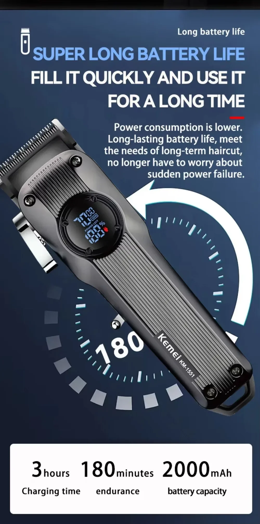 Kemei KM-1551 Professional Trimmer