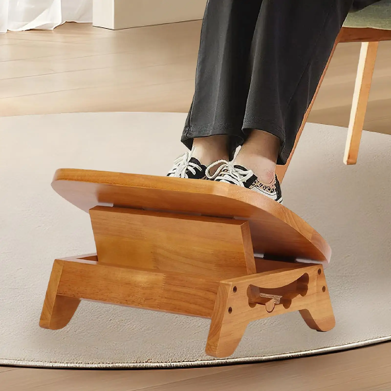 Repose-pieds sous bureau en bois design inclinable