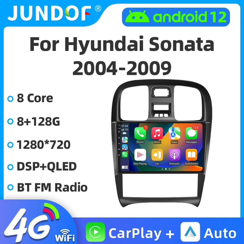 

Jundof Pro Android12 4G+WIFI For Hyundai Sonata 2003-2009 Car Radio Multimedia Video Player 2 din dvd Carplay GPS Autoraido