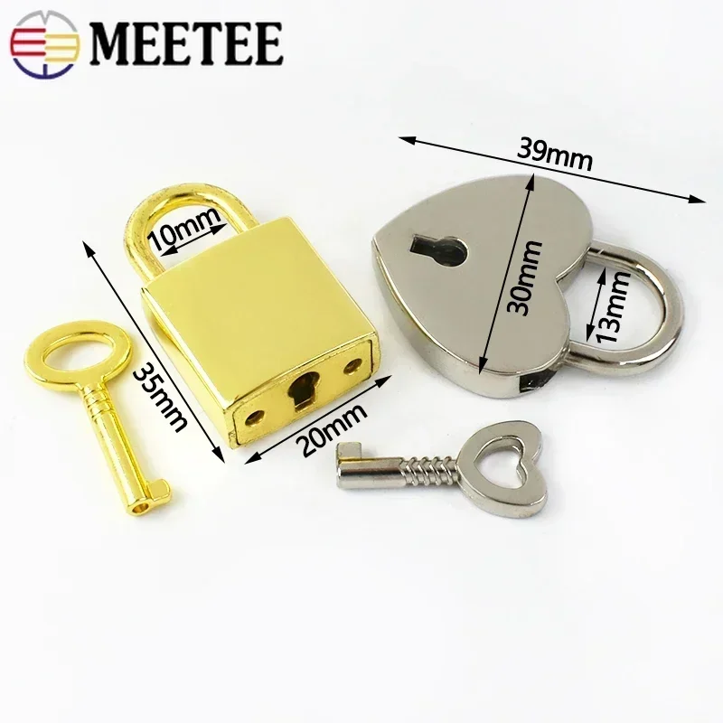 2/5/10sets Meetee Gold Silver Gun Black Brass Lock Key