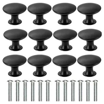 12pcs nero singolo foro singolo grano maniglia piccola maniglia della porta dell'armadio per doccia toilette armadio cucina accessori per la casa 1