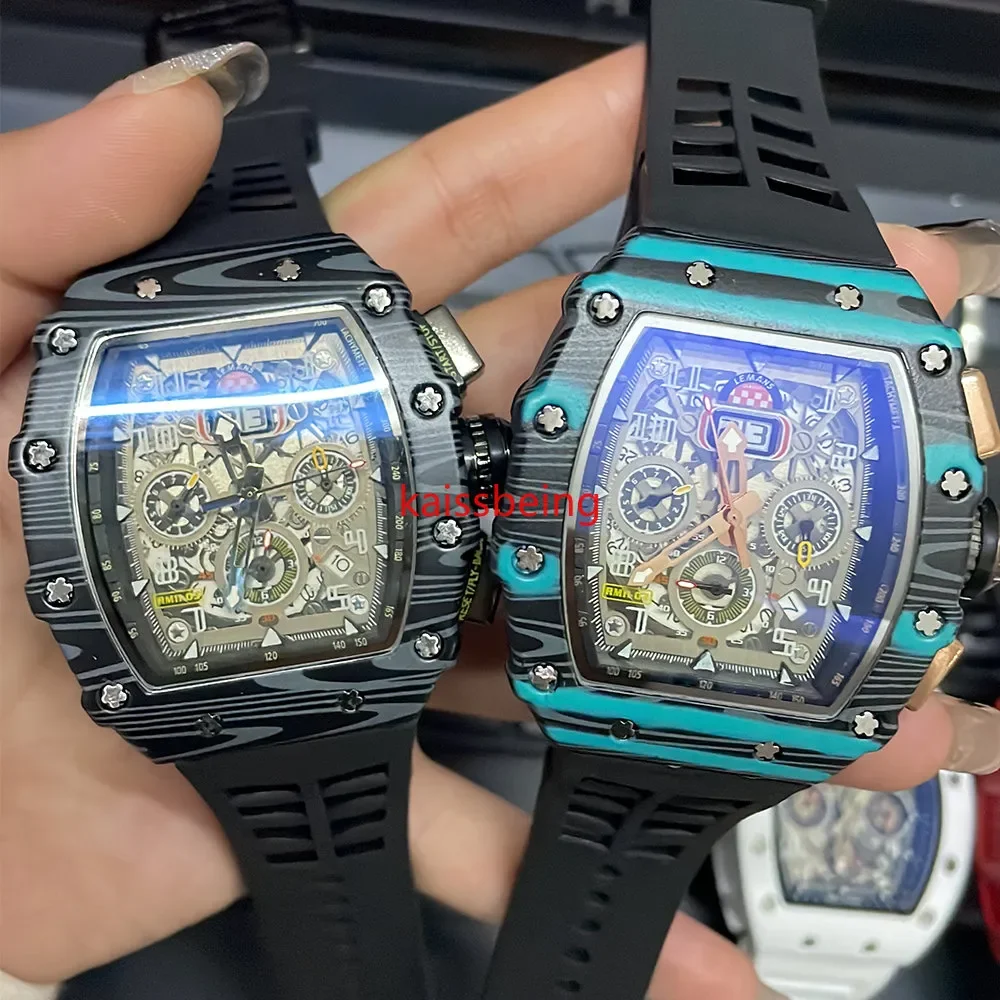 

New generation movement hollow design business watch modern movement mechanical wind quartz small three disc craft watch