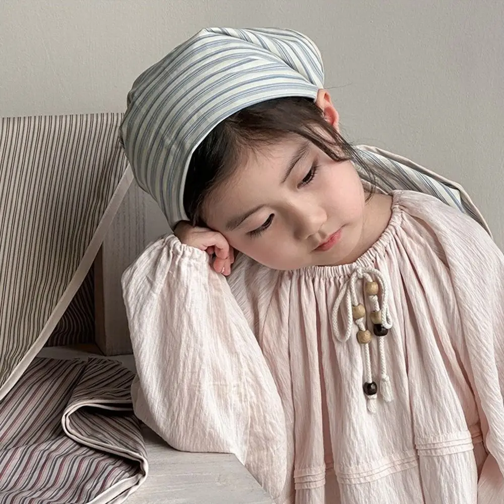 Vintage Korean Children's Scarf Striped Plaid Triangle Bandana Boys Girls Sweet Waist Scarf Neckerchief