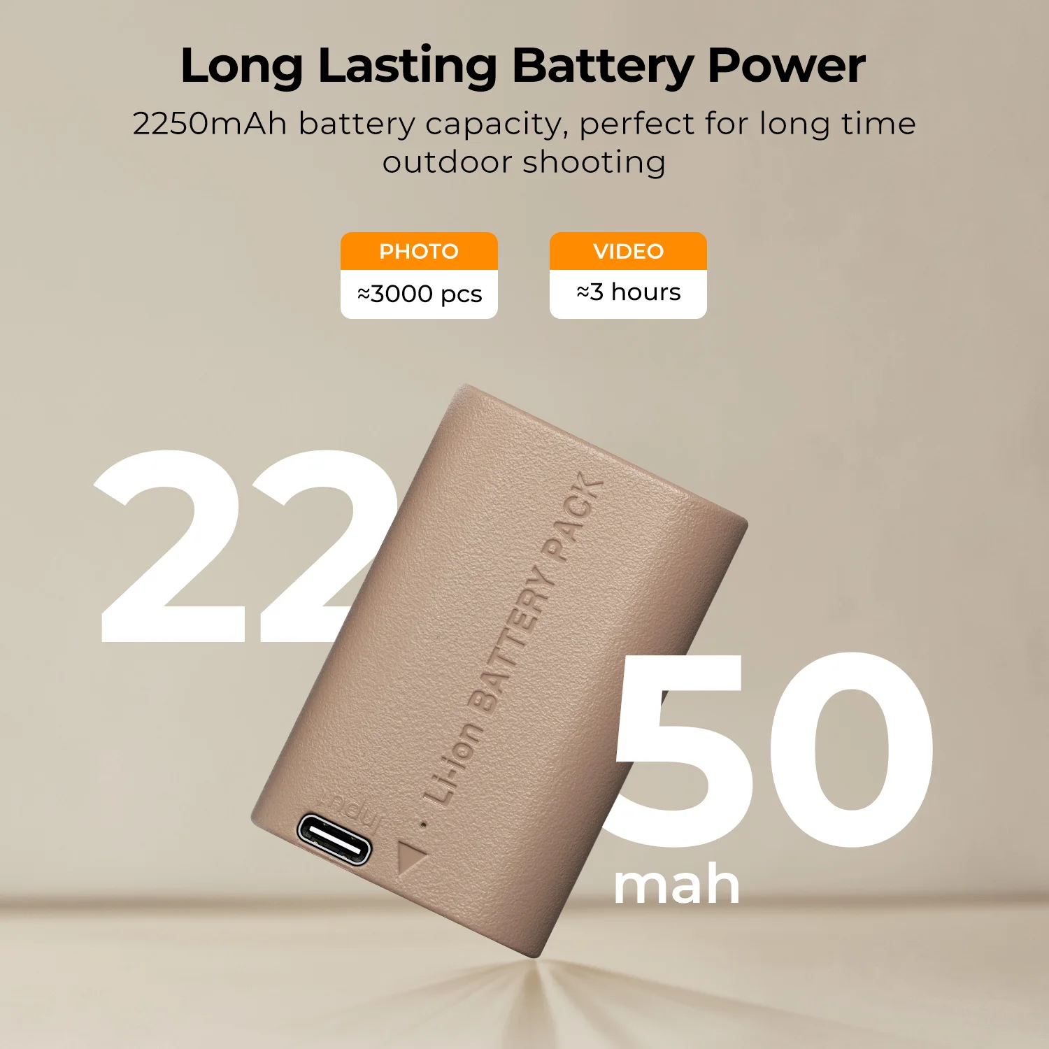 K&F Concept LP-E6NH Battery 2250mAh and USB Type C Charging Port Replacement LP-E6 E6N E6NH Battery for Canon EOS 90D/80D/70D/5D 3
