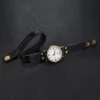 1pc Women's Watch Fashion Round Dial Retro Leather Strap Quartz Watch 5