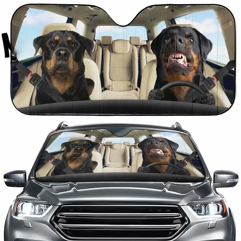 

Greture Rottweiler Dog Driver Car Sun Sunshade for Windshield Sun Shade for Car SUV Truck Front Window Sun Shade Anti-UV,Auto Su