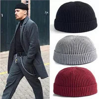 Winter Warm Beanies Casual Short Thread Hip Hop Hat Adult Men Female Wool Knitted Skull Cap Elastic Unisex 1