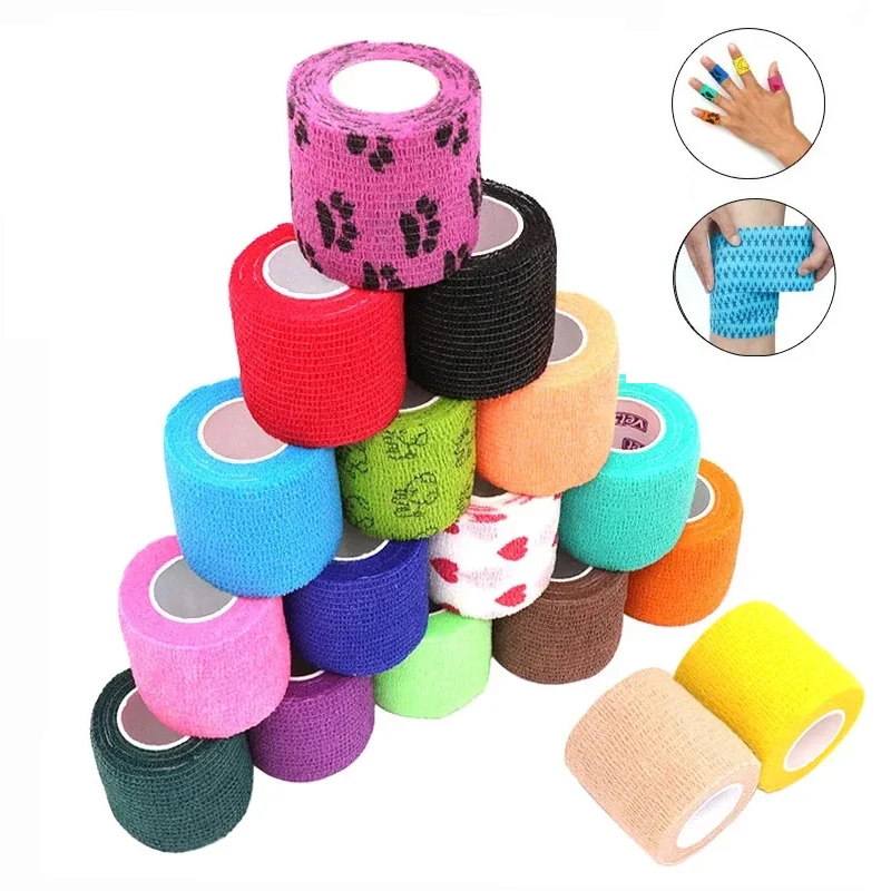 Sports Tape COYOCO Colorful Sport Self Adhesive Elastic Bandage Knee Support Pads 4.8m Wrist Ankle Protector Palm Shoulder Wrap Tape Bandage