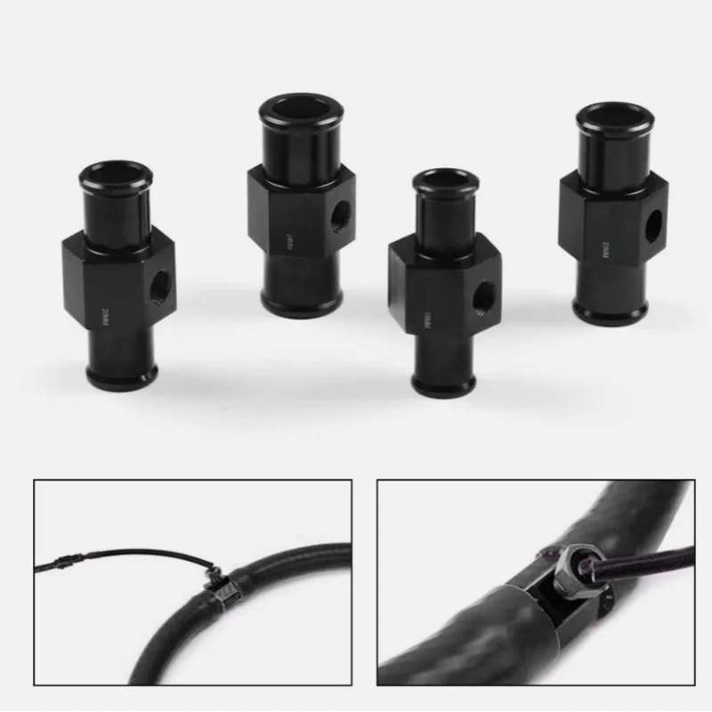 블랙 워터 온도 게이지 라디에이터 온도계 워터 온도 조인트 파이프 센서 18MM 20MM 22MM 24MM 호스 어댑터