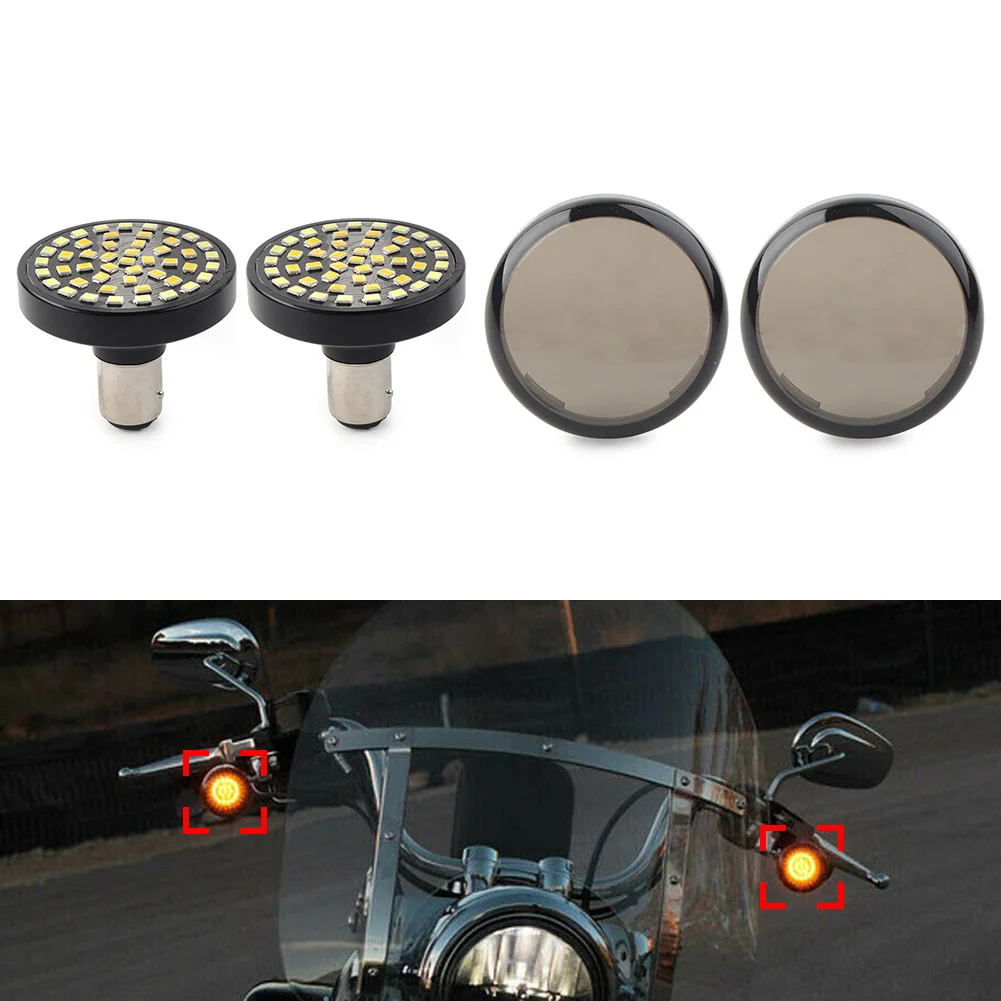 Copertura Dell'Obiettivo Del Fumo Del Motociclo Switchback 1157 48-Smd Led Indicatori Di Direzione Lampadine Per Harley Street Glide Sportster Road Ki