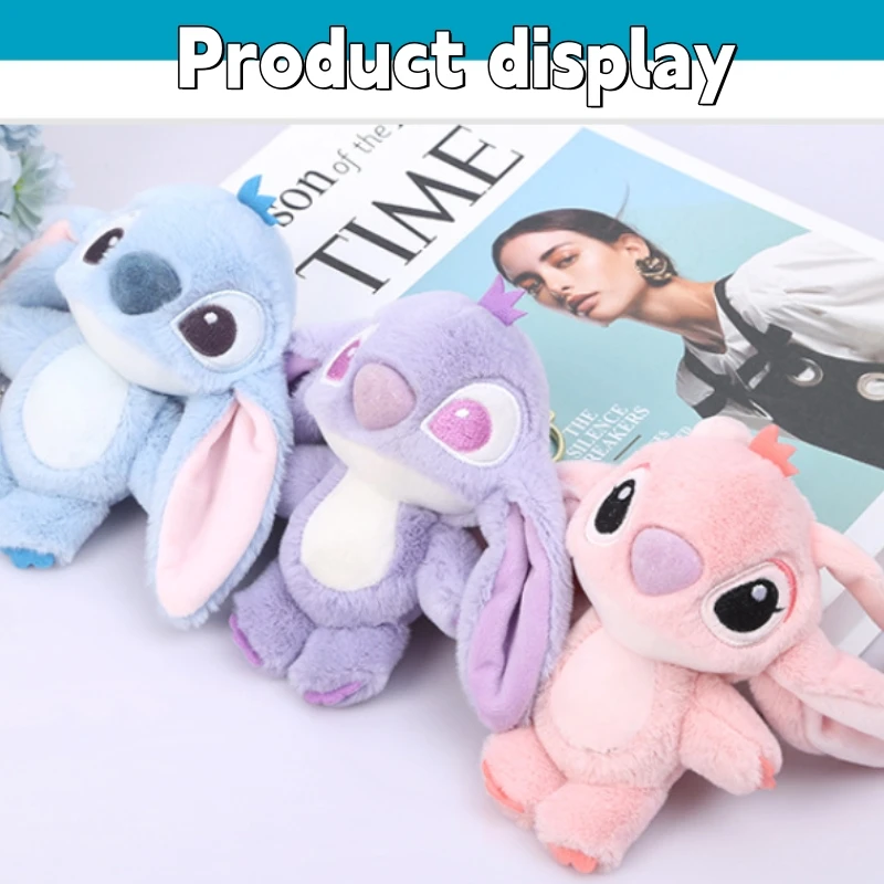 thumbnail image 2 of Llavero con muñeco de dibujos animados de Stitch, muñeco de peluche, mochila colgante, decoración, ángel, lindo periférico, amigos, pareja, regalo de cumpleaños y Navidad, 2 of 4