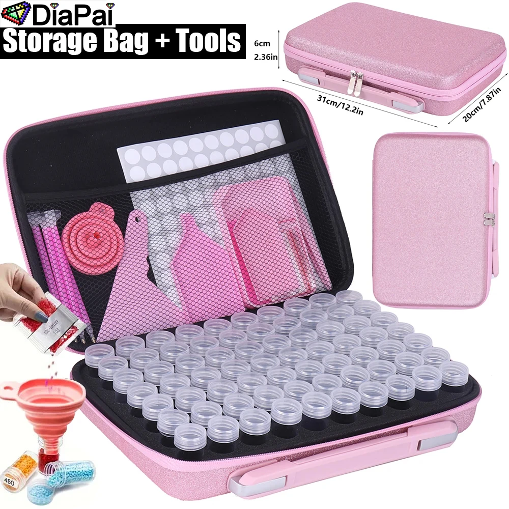 Diamond Painting Glitter Storage Containers Accessories Art Organizer For Jewelry Beads Rhinestones 30/60/70 Slots