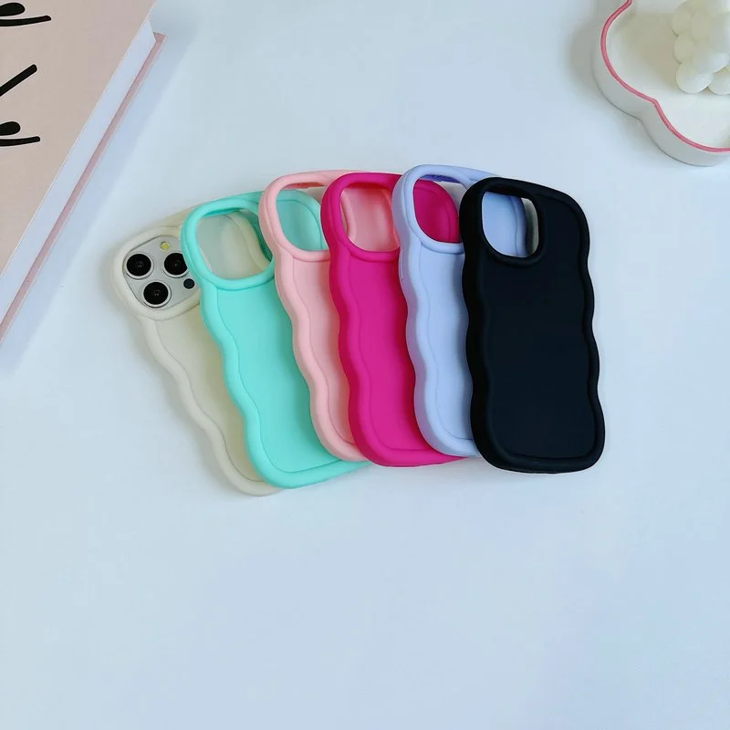 Cute Candy Wavy Silicone Phone Case Cover