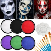 30G Water Monochromatic Face Body Painting Palette Halloween Face Body Paint Makeup Body Partie 10 Brushes and Palettes Set 1