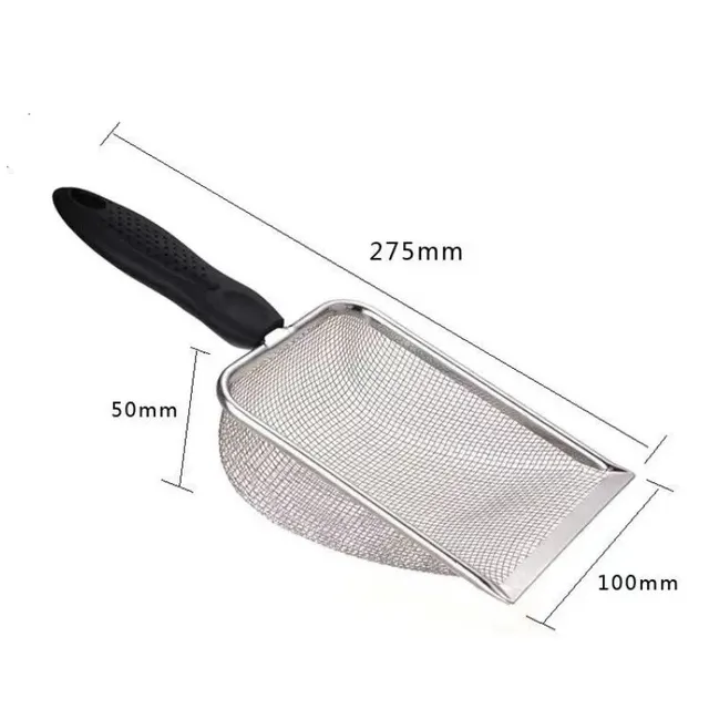 2X2mm Fine Pores Cat Sand Shovel Pet Supplies Stainless Steel Shovel Applicable Small Cat Litter Pet Feces Clean Filter Shovel 2