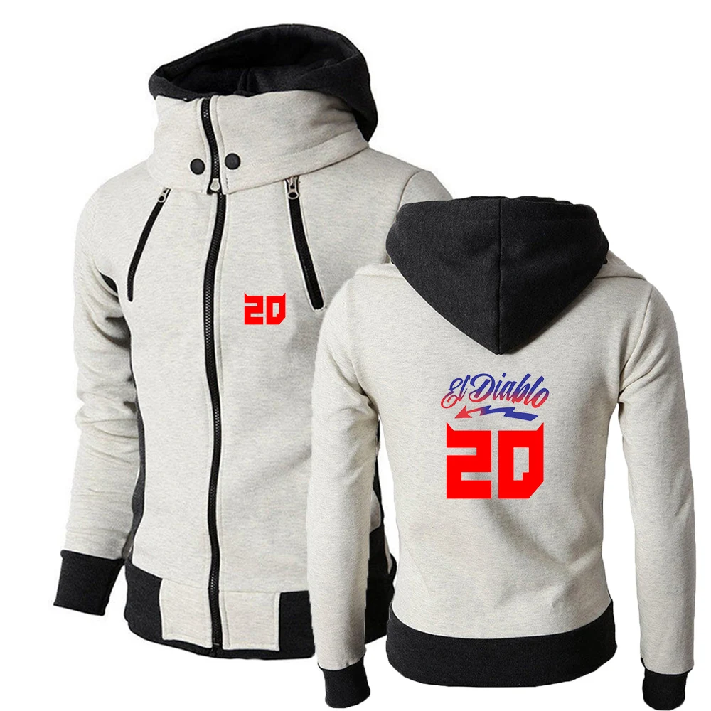 Men Motorcycle Racing Hoodie Zip Lapel Collar High Quality