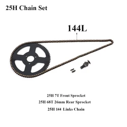High - Performance Front and Rear Sprocket with Chain for Mini Pocket Bikes (25H 144L set)