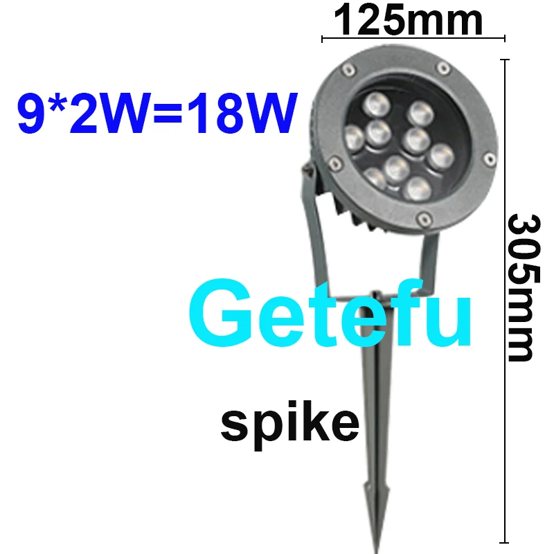 thumbnail image 1 of Luces LED para jardín de 12 W y 18 W, lámpara LED para exteriores resistente al agua para césped, CA 85-265 V, 12 V, foco con punta para paisaje, IP65, luz LED para camino de jardín, 1 of 5