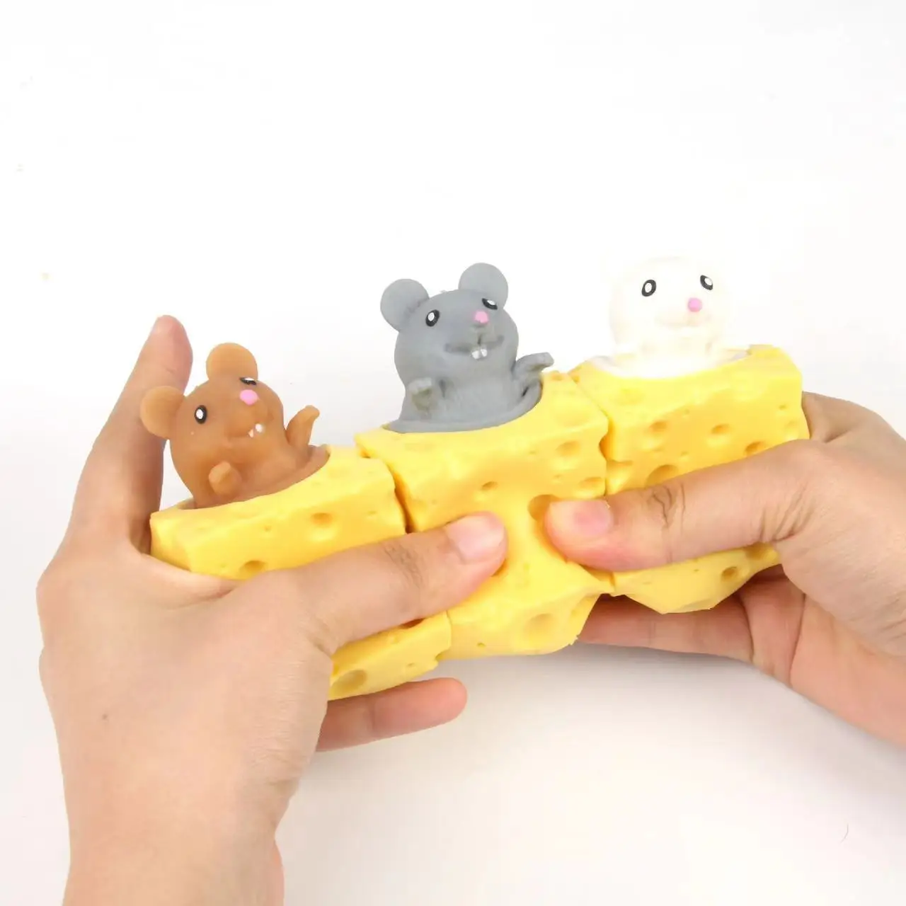 Funny Pop-Up Slow Rebound Squishy Cheese Mouse Cup Hand Antistress Reliever Squirrel Cup Toys for Children Adults 2