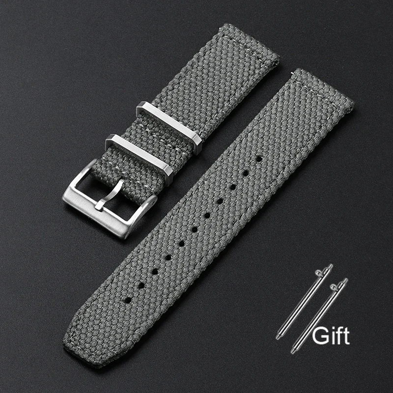 Men's Military Sports Nylon Cotton Watch Strap with Quick Release - Braid Bracelet Design