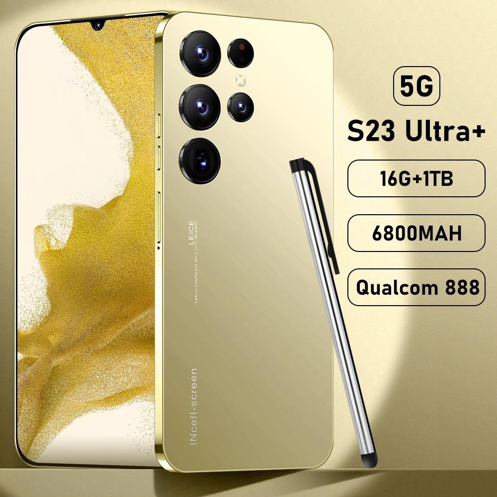 Nuevos teléfonos inteligentes desbloqueados S23 ultra baratos, 7,3  pulgadas, teléfonos móviles Android 13 5G, 16GB 1TB, 7800mAh, 72MP 108MP, 3  ranuras para tarjetas, sin Sim, Light Gold-12GB 512GB : :  Electrónicos