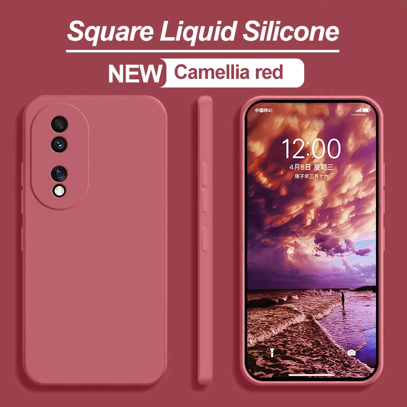 Luxury Square Liquid Silicone Soft Shockproof Phone Case