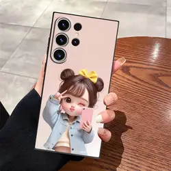 Black Soft Phone Cover with Cartoon Girl Pattern - Galaxy S20 FE (Mix01)