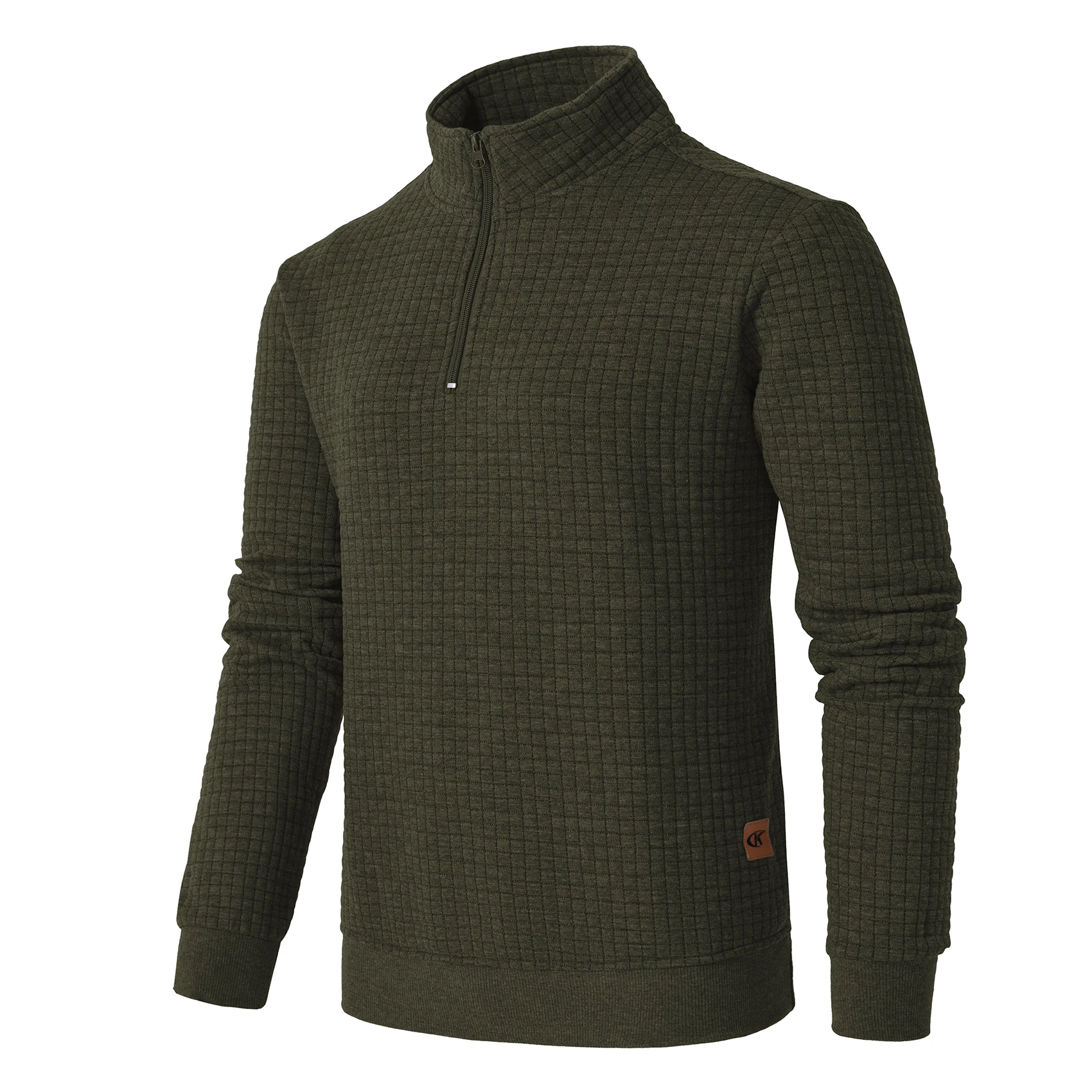 Men's Spring Casual Sweatshirts Quarter-Zip Fleece Pullover Sweatshirts Long Sleeve Stand Collar Solid Daily Casual Tops
