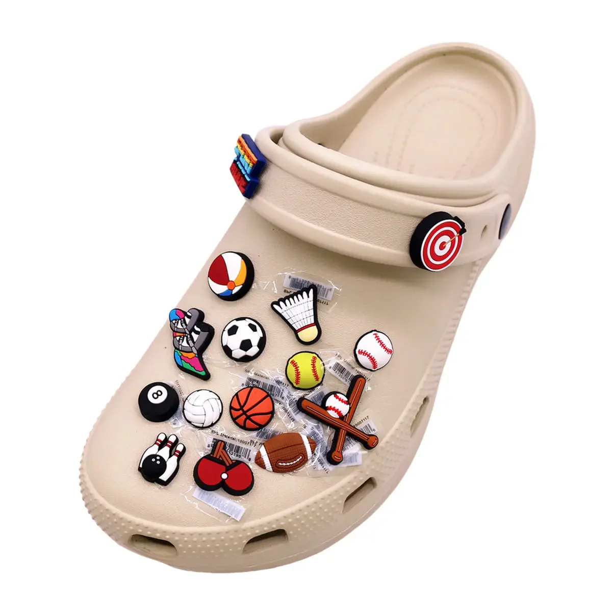 Original Athletic Sports PVC Shoe Charm Accessory - Softball and Surfing Sandal Decoration Pin