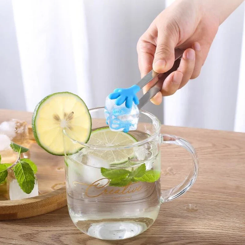 2Pcs Stainless Steel Ice Tongs Mini Food Ice Clip Non-Slip Coffee Tea Bag Sugar Cube Clip Bar Tool Party Kitchen Accessories New
