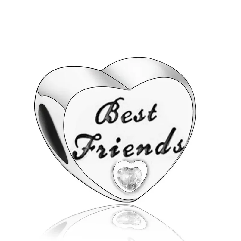 FC Jewelry Fit Original Charm Bracelet 925 Sterling Silver BFF Friendship Best Friends Forever Bead For Making Women Berloque 2